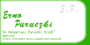 erno puruczki business card